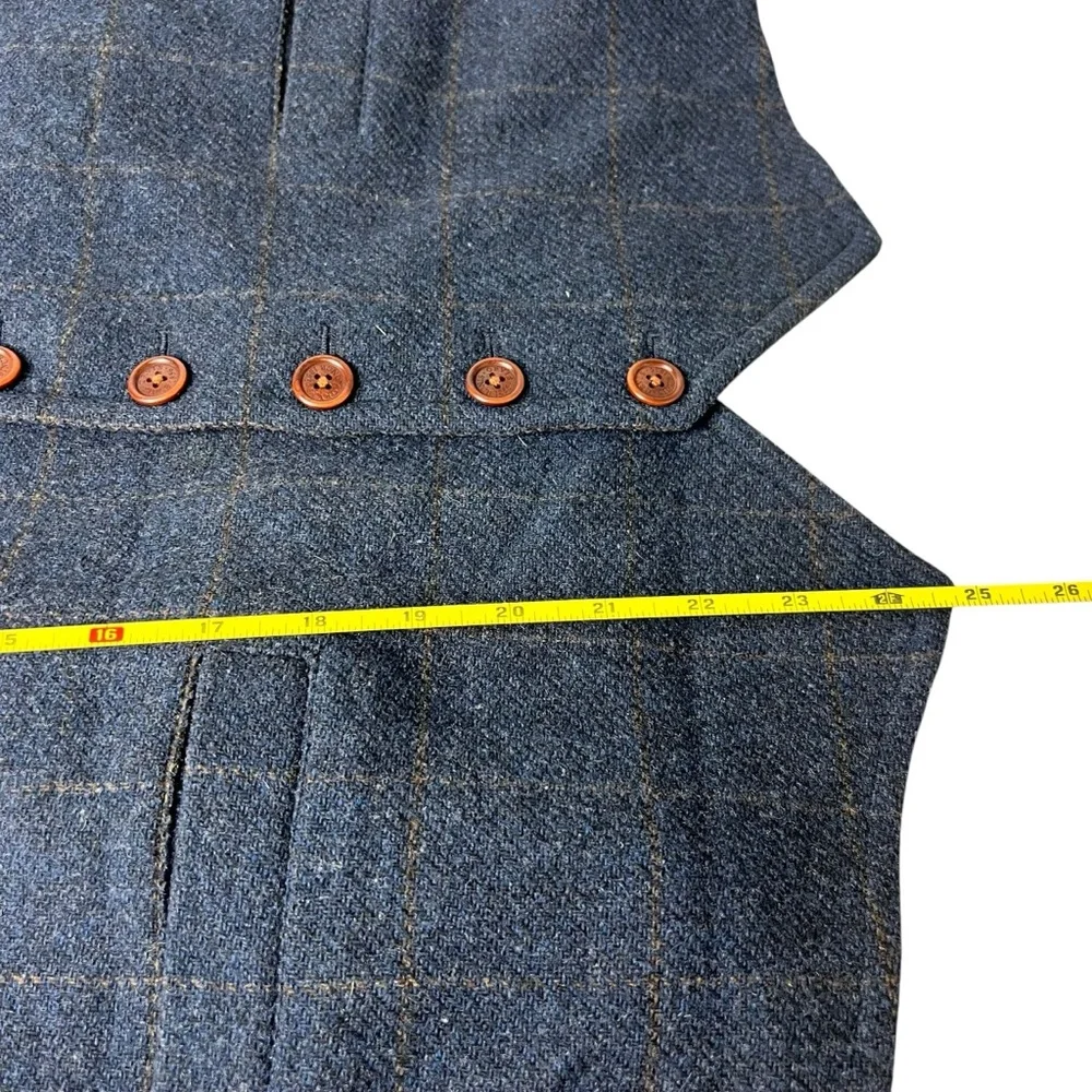Orvis Men’s XL Navy Wool Windowpane Dress Vest - Picture 5 of 9